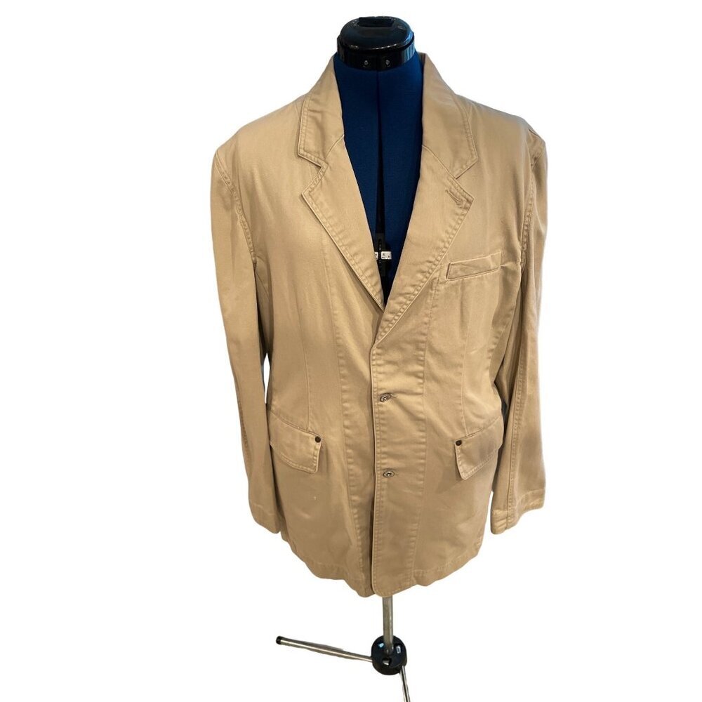 Prototype men’s khaki‎ Large Flap pockets jacket size large
